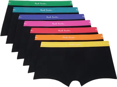 Paul Smith Seven-pack Black Organic-cotton Boxer Briefs