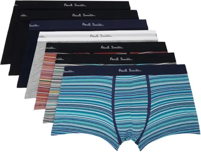 Paul Smith Seven-pack Multicolor 'signature Stripe' Organic Mixed Boxer Briefs