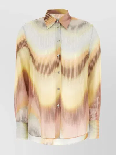Paul Smith Sheer Fabric Collared Neck Long Sleeves Shirt