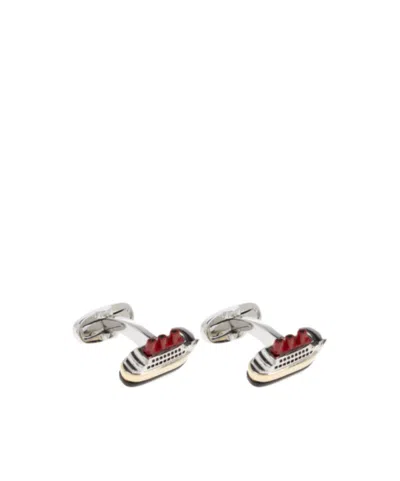 Paul Smith Ship Motif Cufflinks In Silver