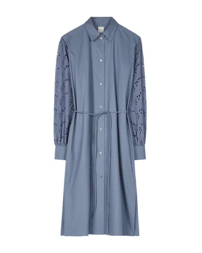 Paul Smith Shirt Dress With Contrasting Cut-out Blouson Sleeves