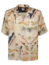 Paul Smith Artistic Print Short Sleeve Shirt In Beige