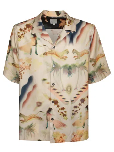 Paul Smith Shirt In Beige Wool And Polyester