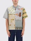 Paul Smith Textile Patchwork Muted Tones Casual Shirt In Multi