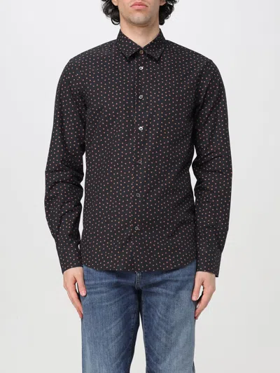 Paul Smith Camera-print Cotton-poplin Shirt In Blue
