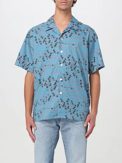 Paul Smith Jasmine-print Short-sleeve Shirt In Blue