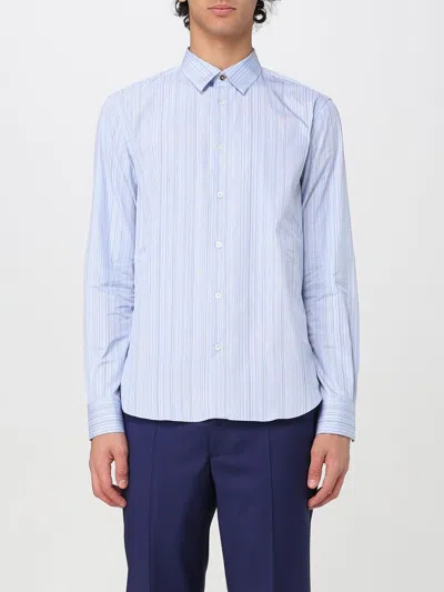 Paul Smith Striped Long-sleeved Shirt In Gnawed Blue