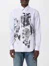 Paul Smith White Stripe 'field Flowers' Print Shirt In Multi
