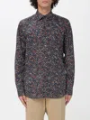 Paul Smith Tailored-fit Navy 'liberty Floral' Shirt Blue In Multi