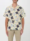 Paul Smith Pale Yukka Print Short Sleeve Shirt In Yellow In Yellow