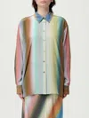 Paul Smith Silk Multi-colored Gradient Top With Classic Collar