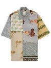 Paul Smith Textile Patchwork Muted Tones Casual Shirt In Multi