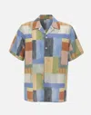 Paul Smith Multi Colour-block Print Lyocell Short-sleeve Shirt In Multi