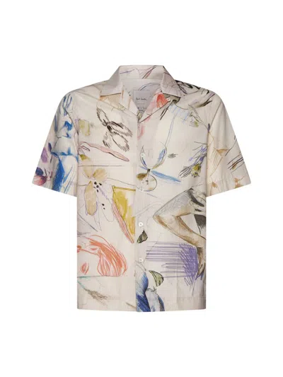 Paul Smith Abstract-print Cotton Shirt In Multi Coloured