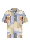 Paul Smith Multi Colour-block Print Lyocell Short-sleeve Shirt In Multi