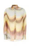 Paul Smith Gradient Wave Crinkled Georgette Blouse In Multicolor