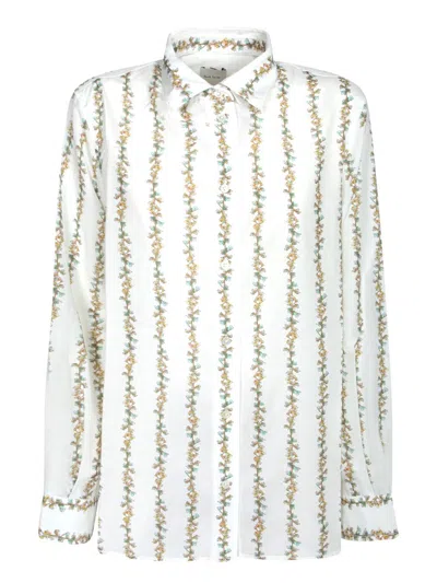 Paul Smith Women's White 'infloressence' Cotton-silk Shirt