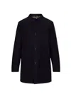 Paul Smith Short Coat With Detachable Lining In Blu Navy