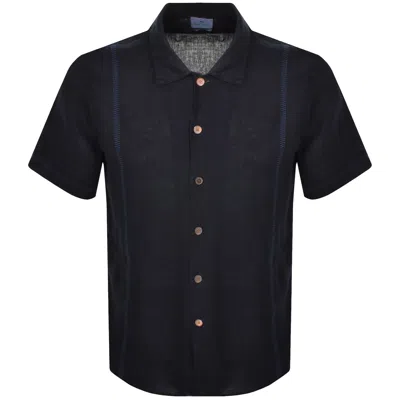 Paul Smith Short Sleeve Casual Shirt Navy In Black