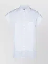 Paul Smith Short Sleeve Collared Neck Shirt With Chest Pocket In Blue