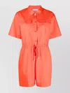 Paul Smith Short Sleeve Cotton Playsuit With Drawstring Waist
