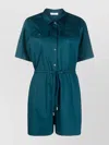 Paul Smith Short Sleeve Cotton Playsuit With Drawstring Waist