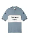 Paul Smith Short-sleeve Knit Sweater With Striped Detail In Multi