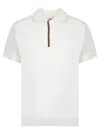 Paul Smith Short Sleeve Polo With Striped Placket In White