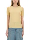 Paul Smith Womens Knitted Short Sleeves Top Crewneck In Brown