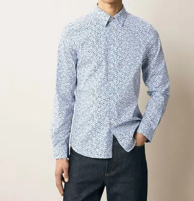 Paul Smith Short Sleeve Tailored Fit Shirt In Blue Multicolor
