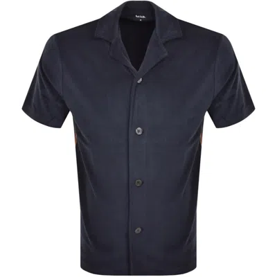 Paul Smith Short Sleeve Towel Stripe Shirt Navy In Blue