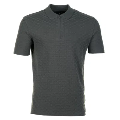 Paul Smith Short Sleeve Zip Front Polo Slate In Gray
