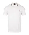 Paul Smith Ps  Broad Stripe Zebra Polo Shirt In White