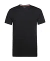 Paul Smith Black Organic Cotton Stripe-trim Organic Cotton T-shirt In Black