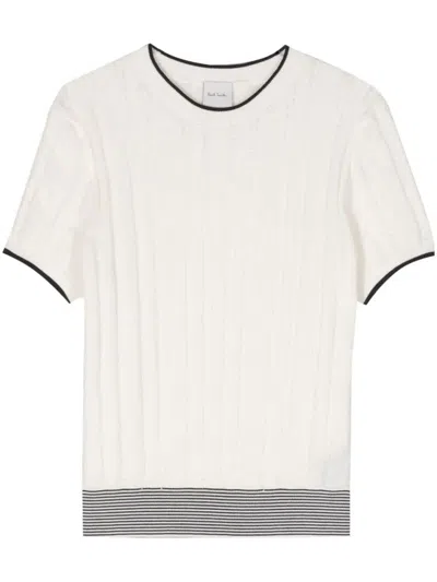 Paul Smith Short Sleeves Crew Neck Sweater In White