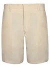 Paul Smith Tailored Linen Bermuda Shorts With Zip And Button Closure