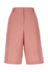 Paul Smith Linen Bermuda Shorts Featuring Front Pleats In Pink