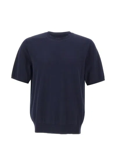 Paul Smith Short-sleeve Embroidered Sweater In Blue