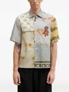 Paul Smith Textile Patchwork Muted Tones Casual Shirt In Multi