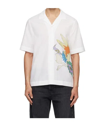 Paul Smith Short-sleeved Collared Shirt In White