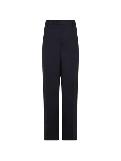 Paul Smith Side-stripe Wool Trousers In Blue
