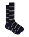 Paul Smith Signature Block Stripe Crew Socks In 47