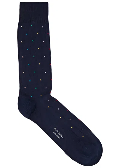 Paul Smith Polka-dot Mid-calf Socks In Black