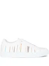Paul Smith Signature-pinstripe Pattern Low-top Sneakers In White