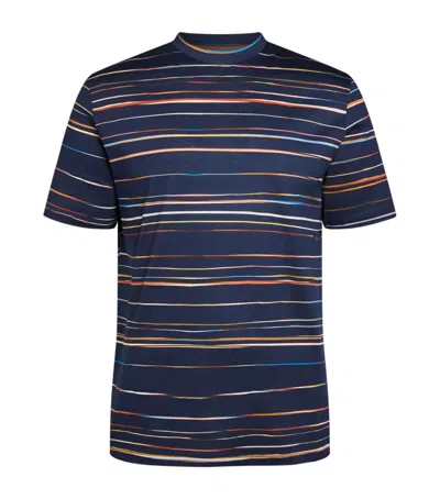Paul Smith Signature Pinstripe T-shirt In Blue