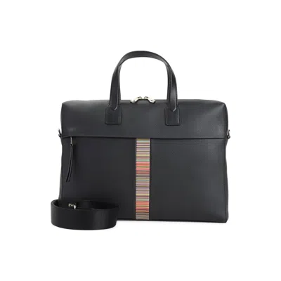 Paul Smith Signature Stripe Bag In Black