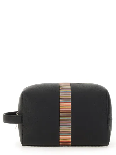 Paul Smith "signature Stripe" Bag In Black