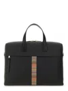 Paul Smith Leather Signature Stripe Briefcase In Black