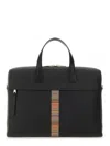 Paul Smith Leather Signature Stripe Briefcase In Black