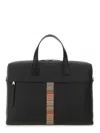 Paul Smith Black Signature Stripe Briefcase Bag In Black